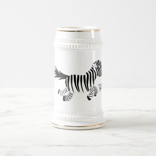 Cute grappige zebra lopende illustratie van cartoo bierpul (Center)