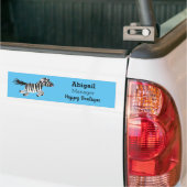 Cute grappige zebra lopende illustratie van cartoo bumpersticker (Op Truck)