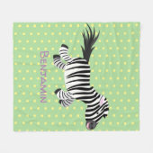 Cute grappige zebra lopende illustratie van cartoo fleece deken (Voorkant (Horizontaal))