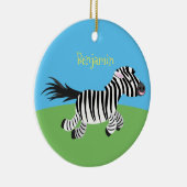 Cute grappige zebra lopende illustratie van cartoo keramisch ornament (Rechts)
