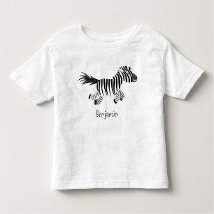 Cute grappige zebra lopende illustratie van cartoo kinder shirts
