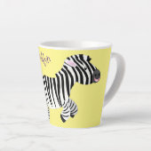 Cute grappige zebra lopende illustratie van cartoo latte mok (Rechterhoek)