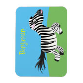 Cute grappige zebra lopende illustratie van cartoo magneet (Verticaal)