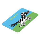Cute grappige zebra lopende illustratie van cartoo magneet (Linkerzijde)