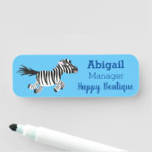 Cute grappige zebra lopende illustratie van cartoo naamplaatje (In situ)