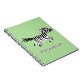 Cute grappige zebra lopende illustratie van cartoo notitieboek (Rechterzijde)