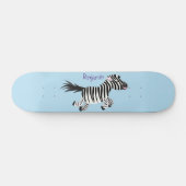Cute grappige zebra lopende illustratie van cartoo persoonlijk skateboard (Horizontaal)