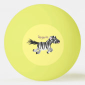 Cute grappige zebra lopende illustratie van cartoo pingpongbal (Achterkant)