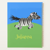 Cute grappige zebra lopende illustratie van cartoo planner (Achterkant)