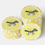 Cute grappige zebra lopende illustratie van cartoo poker chips (Opstapeling)