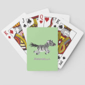 Cute grappige zebra lopende illustratie van cartoo pokerkaarten (Achterkant)