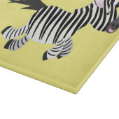 Cute grappige zebra lopende illustratie van cartoo snijplank (Hoek)