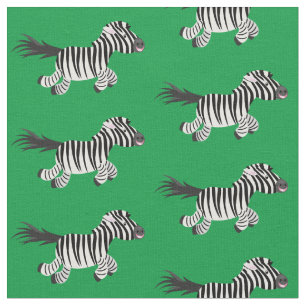 Cute grappige zebra lopende illustratie van cartoo stof