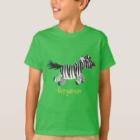 Cute grappige zebra lopende illustratie van cartoo