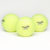 Cute grappige zebra lopende illustratie van cartoo tennisballen (Multi)