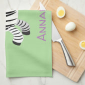 Cute grappige zebra lopende illustratie van cartoo theedoek (Quarter Fold)
