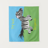 Cute grappige zebra lopende illustratie van cartoo wandkleed (Voorkant)