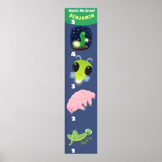 Cute grappigs cartoon growth chart poster (Voorkant)