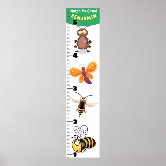 Cute grappigs cartoon growth chart poster (Voorkant)