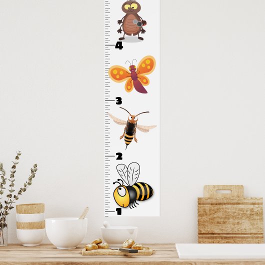 Cute grappigs cartoon growth chart poster (Keuken)