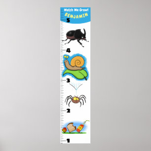 Cute grappigs cartoon growth chart poster