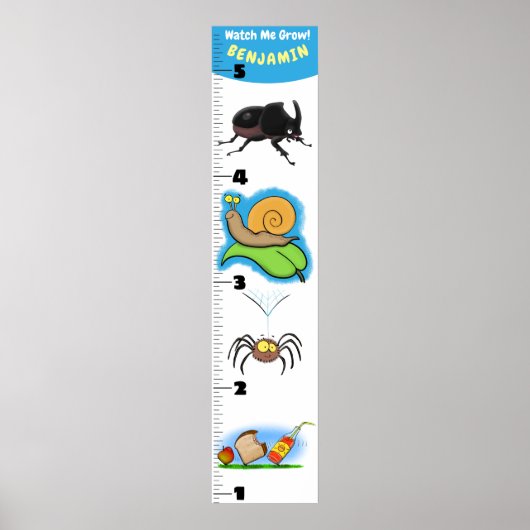 Cute grappigs cartoon growth chart poster (Voorkant)