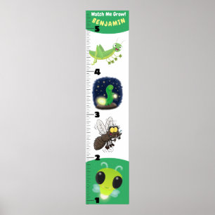Cute grappigs cartoon growth chart poster
