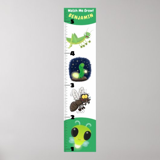 Cute grappigs cartoon growth chart poster (Voorkant)