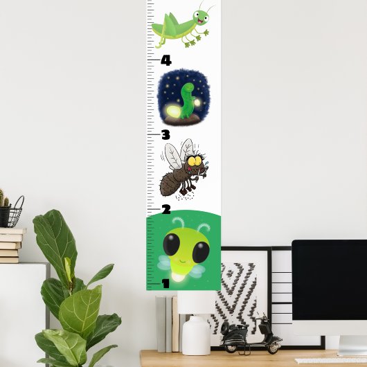 Cute grappigs cartoon growth chart poster (Thuiskantoor)