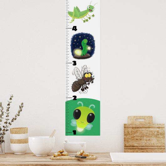 Cute grappigs cartoon growth chart poster (Keuken)