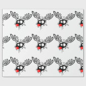 Cute grappigs Rudolph the red nosed Kerstmis carto Cadeaupapier (Vlak)