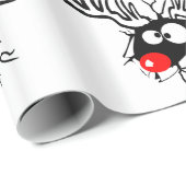 Cute grappigs Rudolph the red nosed Kerstmis carto Cadeaupapier (Rol Hoek)