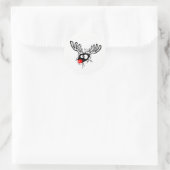 Cute grappigs Rudolph the red nosed Kerstmis carto Ronde Sticker (Tas)