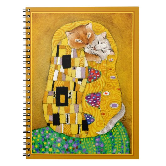 Cute grappt Klimt The Kiss spoof Gold Notitieboek (Voorkant)