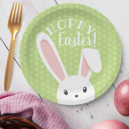 Cute grappy Hoppy Easter Bunny Green Spring Party Papieren Bordje