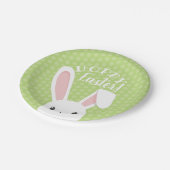 Cute grappy Hoppy Easter Bunny Green Spring Party Papieren Bordje (Gekanteld)