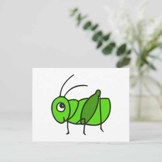 Cute Grasshopper Briefkaart (Staand voorkant)