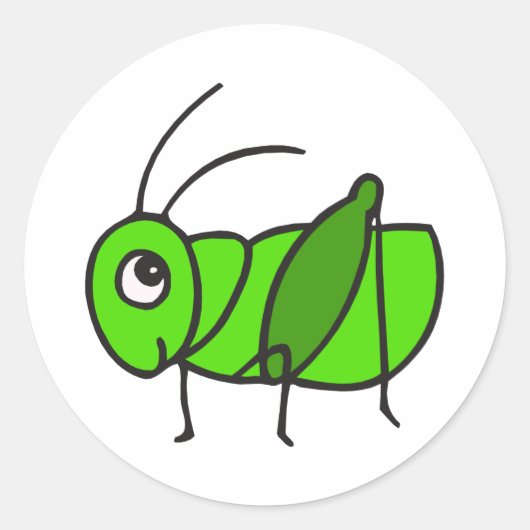 Cute Grasshopper Ronde Sticker (Voorkant)