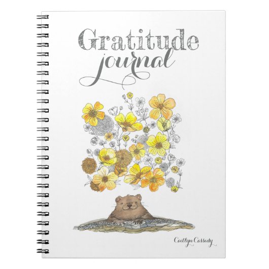 Cute Gratitude Journal Illustrated Flowers Name Notitieboek (Voorkant)