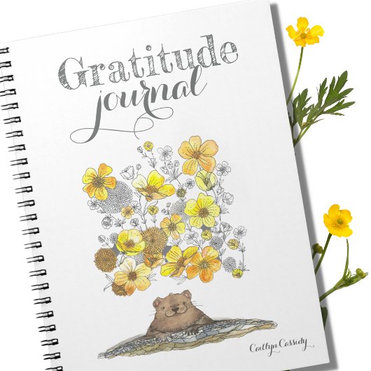 Cute Gratitude Journal Illustrated Flowers Name Notitieboek