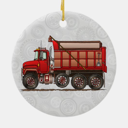 Cute Gravel Dump Truck Keramisch Ornament (Achterkant)