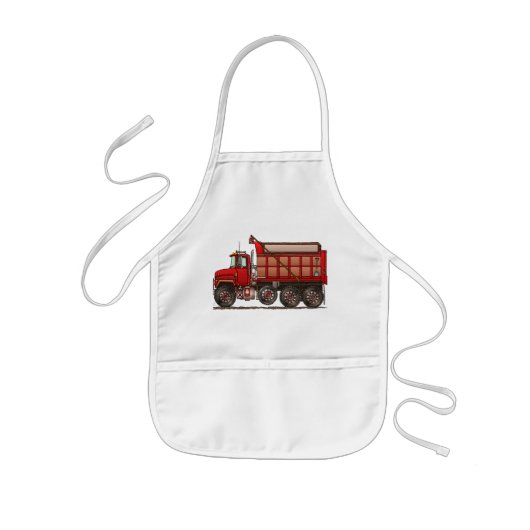 Cute Gravel Dump Truck Kinder Schort (Voorkant)