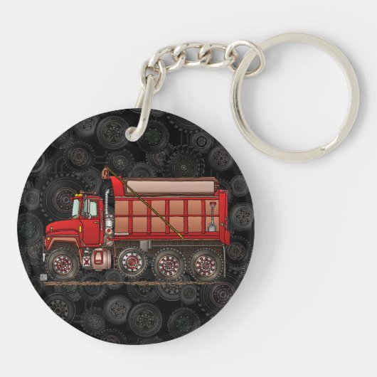 Cute Gravel Dump Truck Sleutelhanger (Achterkant)