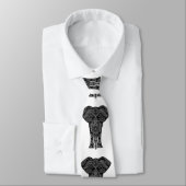 Cute Gray and Black Mandala Elephant Pattern Stropdas (Gebonden)