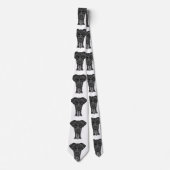 Cute Gray and Black Mandala Elephant Pattern Stropdas (Voorkant)