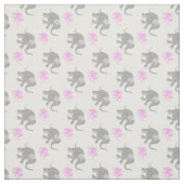 Cute Gray and Pink Baby Elephants Pattern Stof (Swatch)