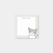 Cute Gray and White Cat Personalized Post-it® Notes (Voorkant)