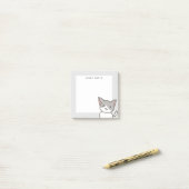 Cute Gray and White Cat Personalized Post-it® Notes (Op bureau)