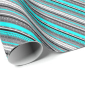 Cute gray aqua aztec patronen cadeaupapier (Rol Hoek)