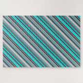 Cute gray aqua aztec patronen legpuzzel (Horizontaal)